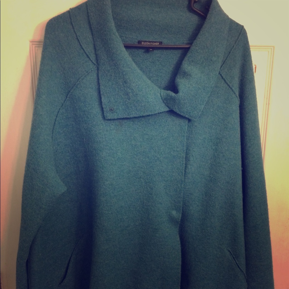 Teal wool Eileen Fisher jacket